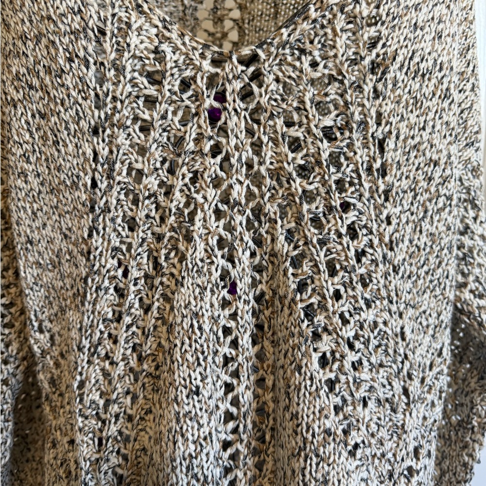 J. Jill marbled open knit sweater. Neutral , BoHo lightweight pullover. S - Picture 3 of 8